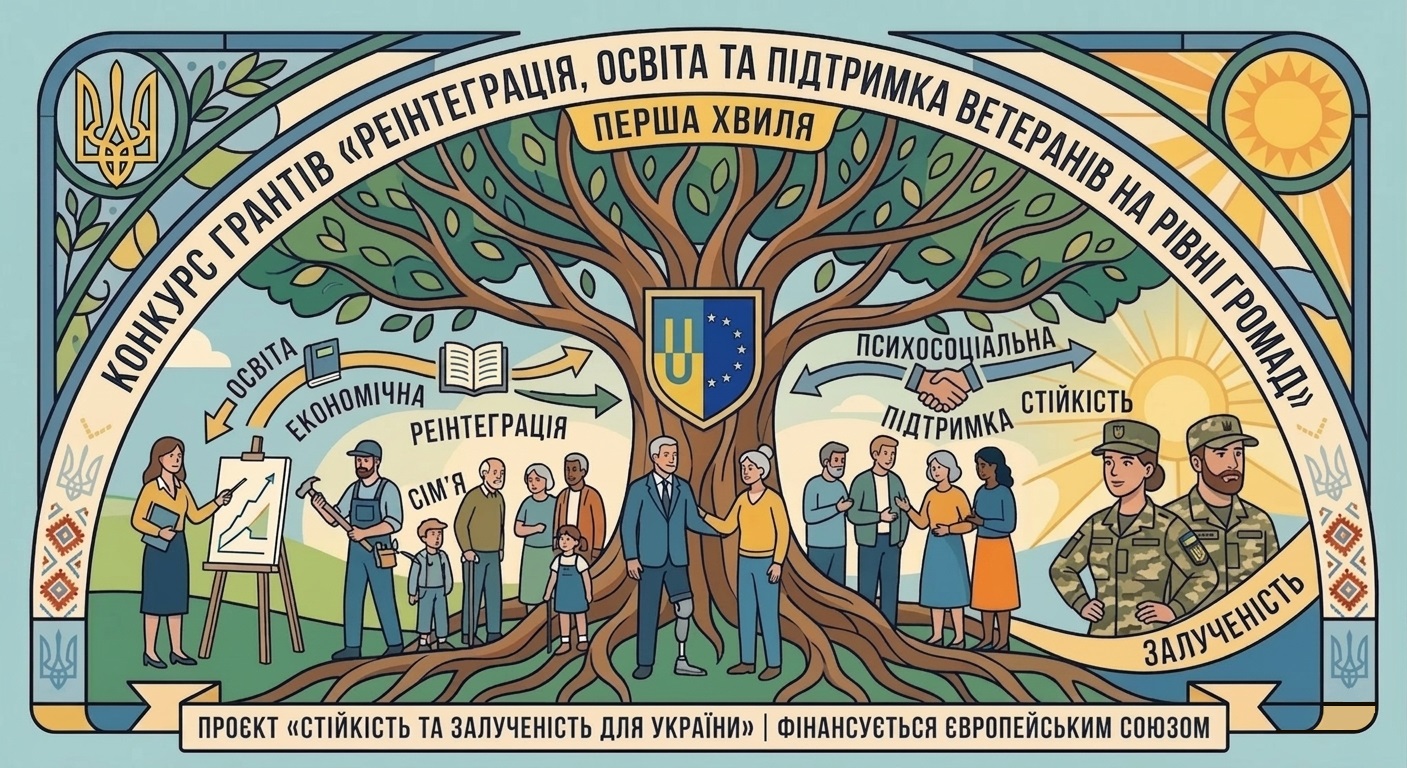 Грантова підтримка: «Реінтеграція, освіта та підтримка ветеранів на рівні громад»