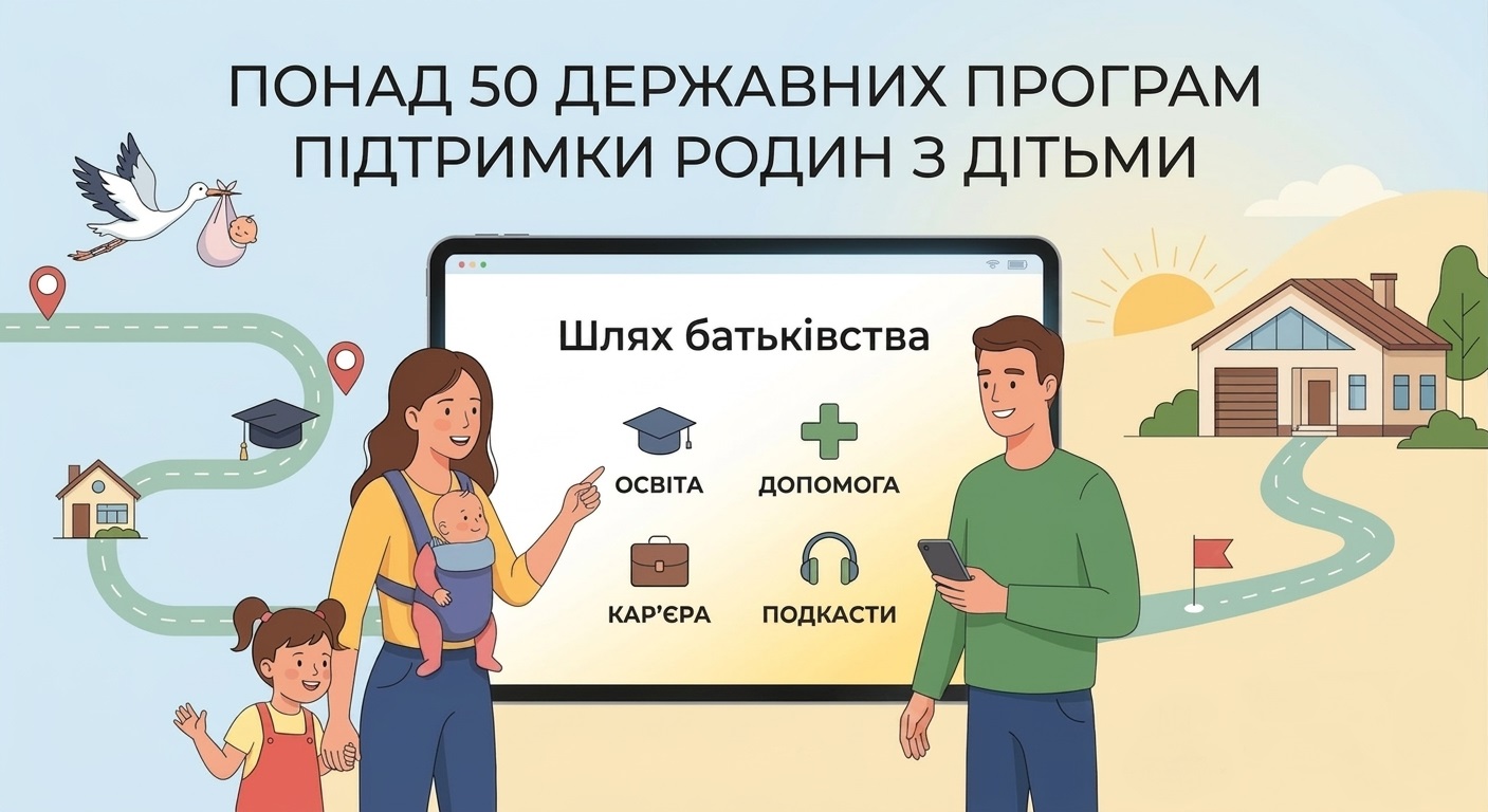 Понад 50 державних програм підтримки родин з дітьми на платформі «Шлях батьківства»